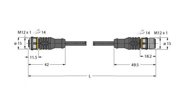 Aktuator-/Sensorleitung RKC4T-0,6-RSC4T/TEL