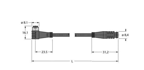 Aktuator- u. Sensorleitung PKW3S-5-PSG3S/TXL