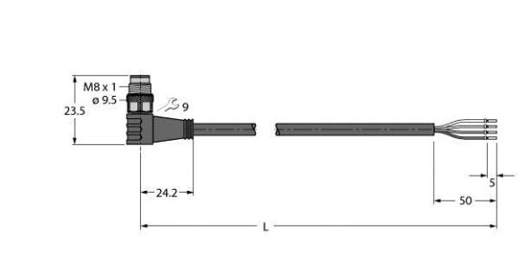 Aktuator- u. Sensorleitung PSW4M-10/TEY