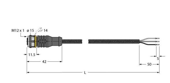 Aktuator- u. Sensorleitung RKC4T-5/TXL1001