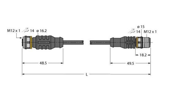 Aktuator- u. Sensorleitung RKC4TP7X25RSC4T/TEL