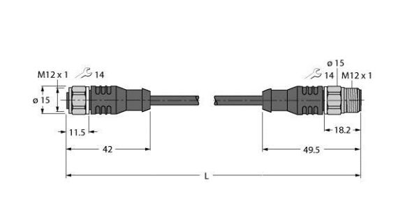 Aktuator- u. Sensorleitung RKCV4T-5-RSCV4T/TFW