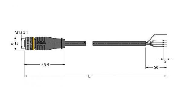 Aktuator- u.Sensorleitung RKS4.4T-5/TXL