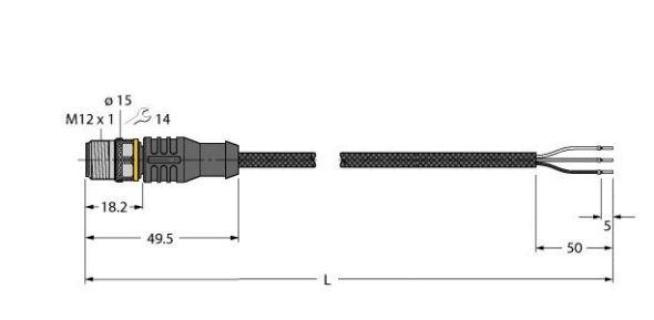 Aktuator- u. Sensorleitung RSC4T-5/TXL1001