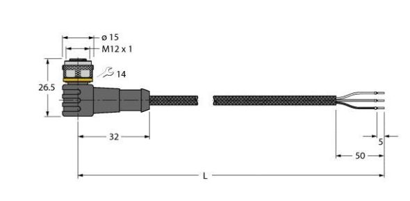Aktuator- u. Sensorleitung WKC4T-2/TXL1001