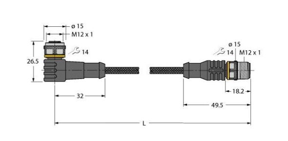 Aktuator- u. Sensorleitung WKC5T-P7X #6630246