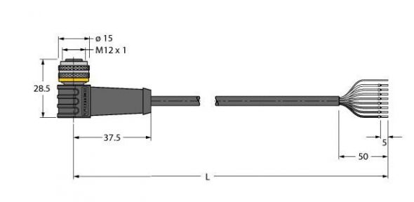 Aktuator- u.Sensorleitung WKS8T-10/TXL