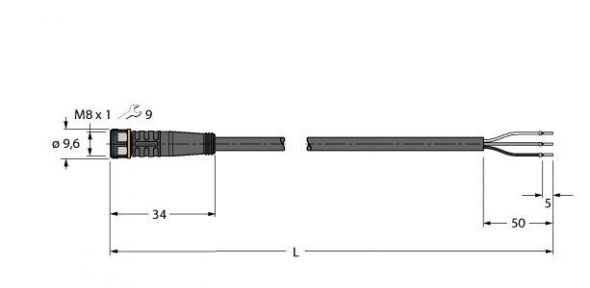 Anschlussleitung PKG3M-10/TEL