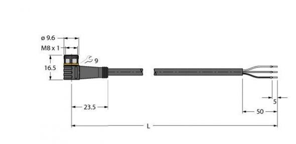 Anschlussleitung PKW3M-P7X2-5/TEL