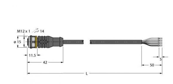 Anschlussleitung RKC4.5T-5/TEL