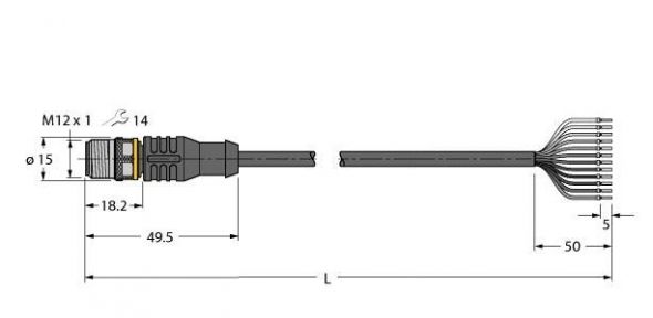 Anschlussleitung RSC12T-10/TEL