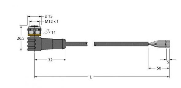 Anschlussleitung WKC4.4T-P7X3-10/TXL