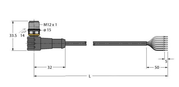 Anschlussleitung WSC8T-5/TXL