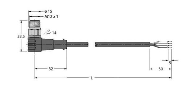 Anschlussleitung WSCV4.4T-10/TFW