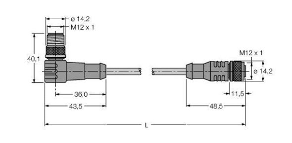 PROFIBUS-Leitung WSSW-RKSW451-1M