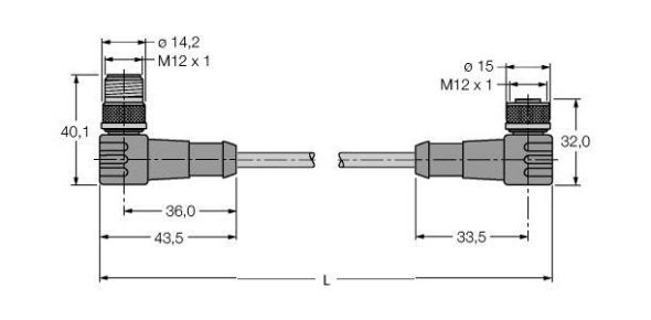 PROFIBUS-Leitung WSSW-WKSW451-2M
