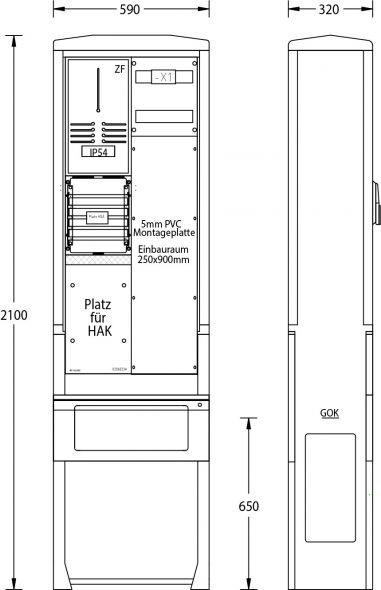 Zähleranschlußsäule ZAS-S-1-1MP E.DIS