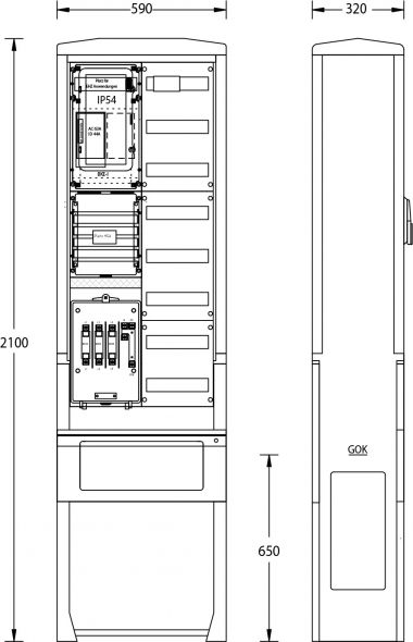Zähleranschlußsäule ZAS-S-1-1VF S.Berlin