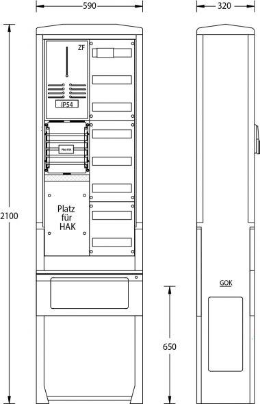 Zähleranschlußsäule ZAS-S-1-1VF WEMAG