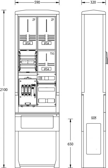 Zähleranschlußsäule ZAS-S-2-TSG Netze BW