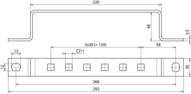Erdungsschiene ES 6AP 11X11 V2A