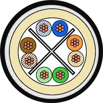 Datenkabel ICS IE 8P Cat.6A S/UTP10GFLEX Schleppk.fähig.Kabel 60077436 T1000 Schnittlänge