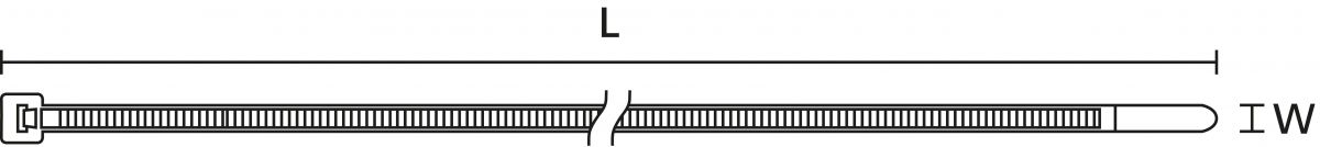 Kabelbinder T50R PA46 BK 100