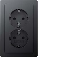 SCHUKO-Doppelsteckdose 47596086 anthr samt lackiert