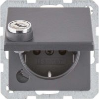 SCHUKO-Steckdose 41636086 anthrazit samt lackiert