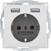 SCHUKO/USB-Steckdose 48036084 alu samt lackiert