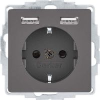 SCHUKO/USB-Steckdose 48036086 anthr samt lackiert