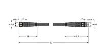 Aktuator-/Sensorleitung PKG3M-0,6-PSG3M/TEL