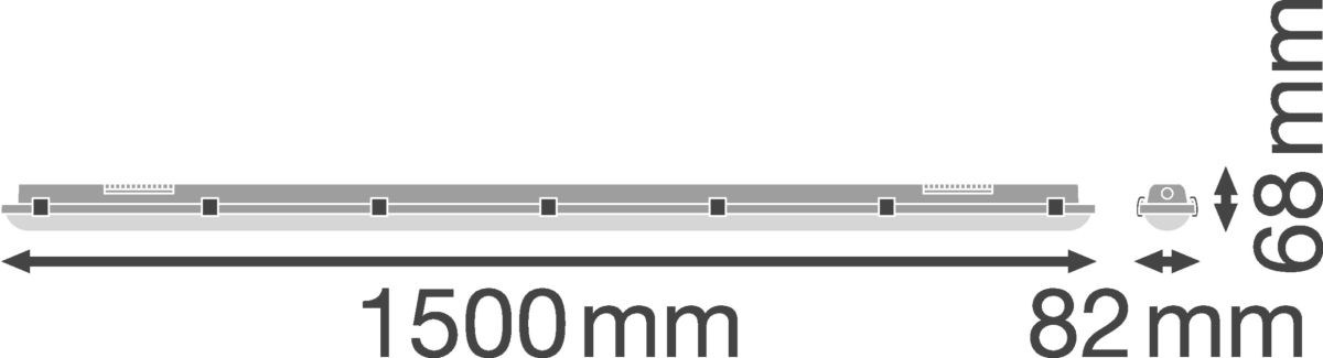 Feuchtraumleuchte DP150058W840IP65GY
