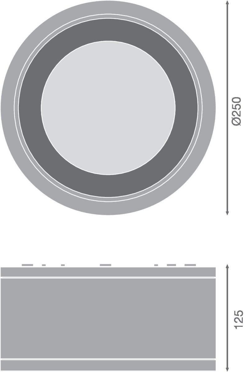 LED-Aufbaudownlight IP65 DLSU.DN250P4584036DB