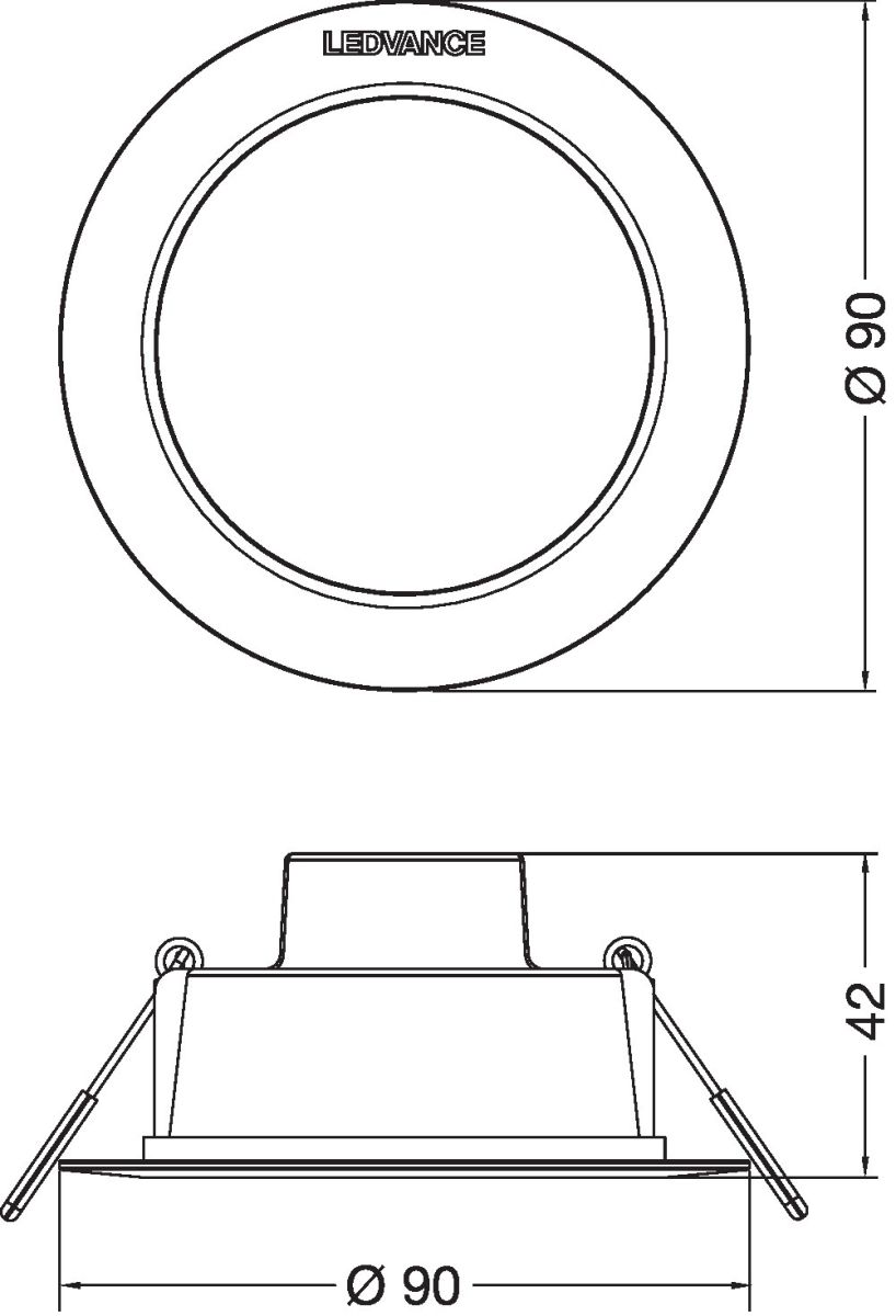 LED-Downlight IP44 DLIP44DN904W840WT