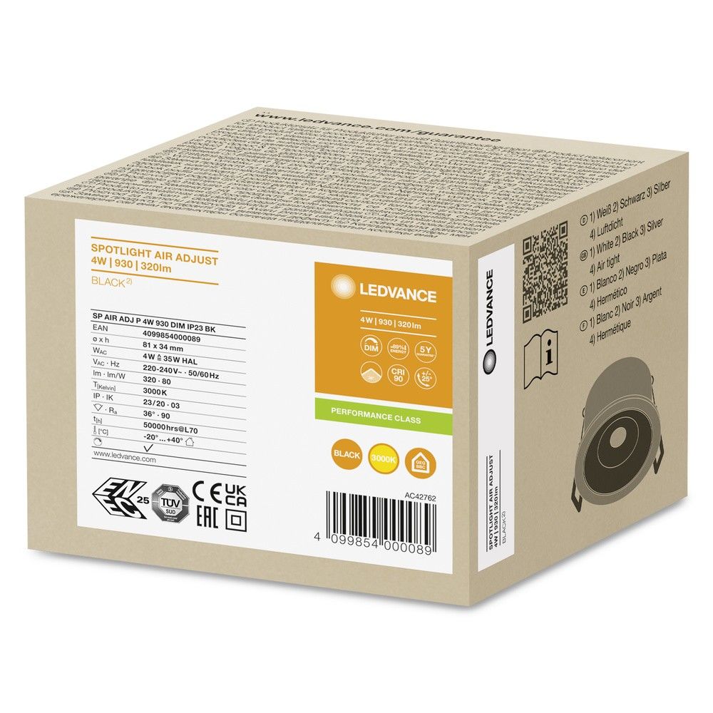 LED-Einbaustrahler SPAIRADJP4W930DIP23B