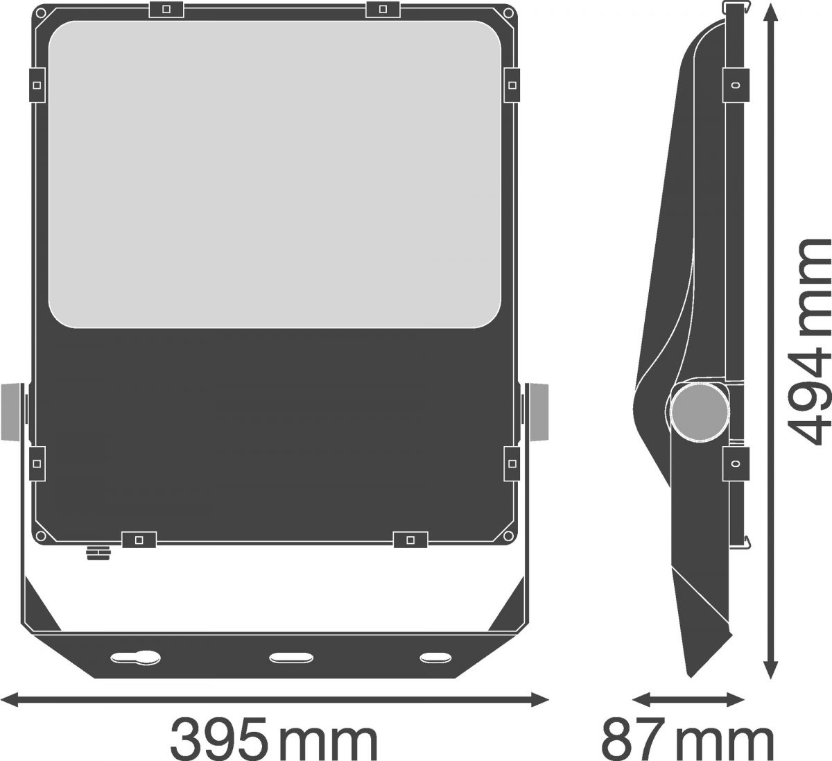LED-Fluter FLPFMSYM60200W3000BK