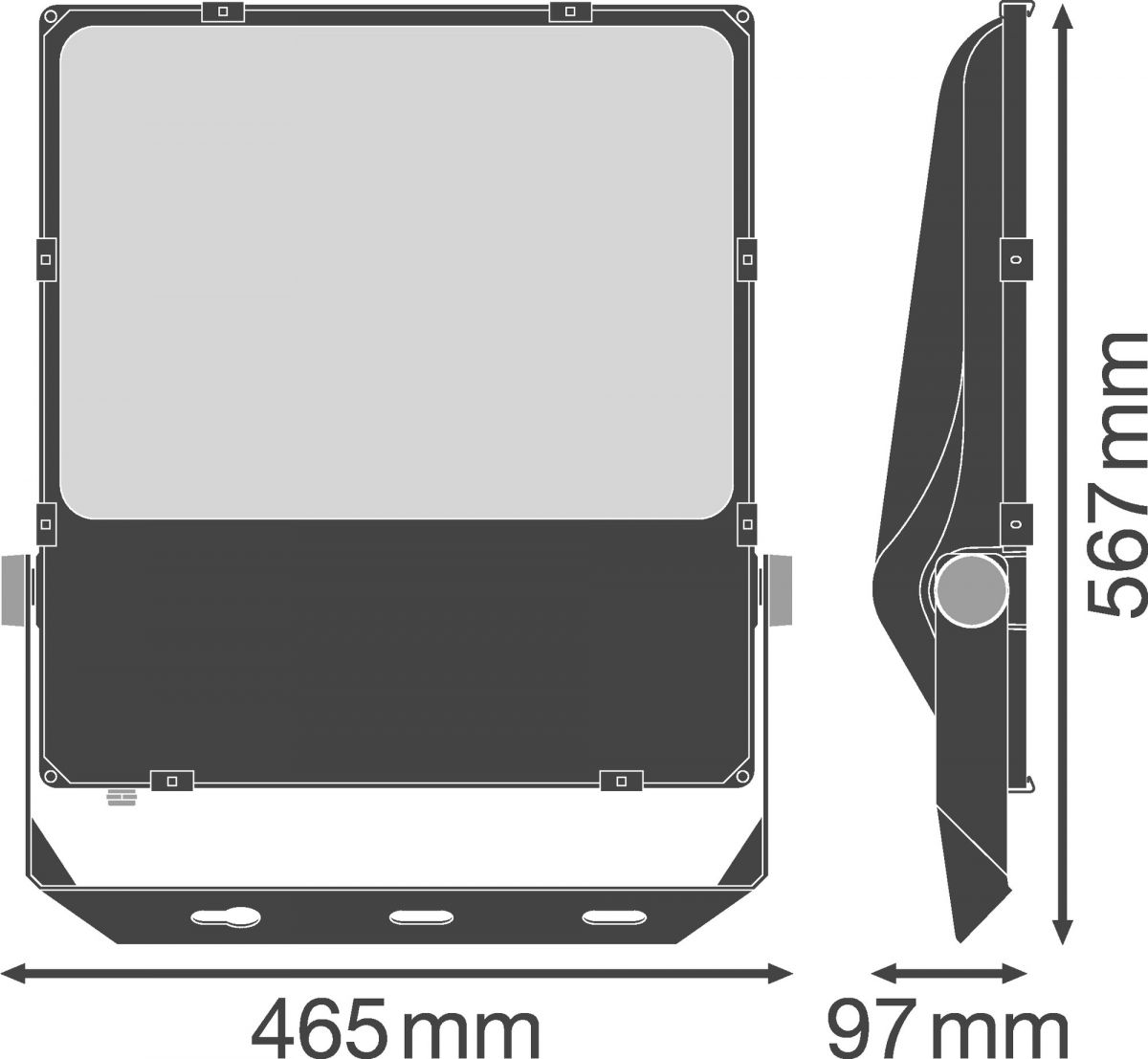 LED-Fluter FLPFMSYM60290W3000BK
