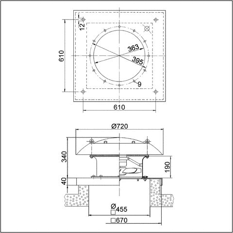 Axial-Dachventilator DZD 35/4 B E Ex e