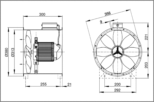 Axial-Rohrventilator DZR 30/84 B