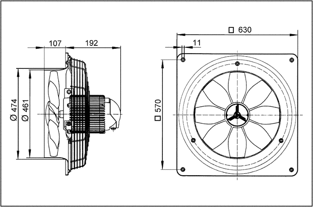 Axial-Wandventilator DZQ 45/6 B