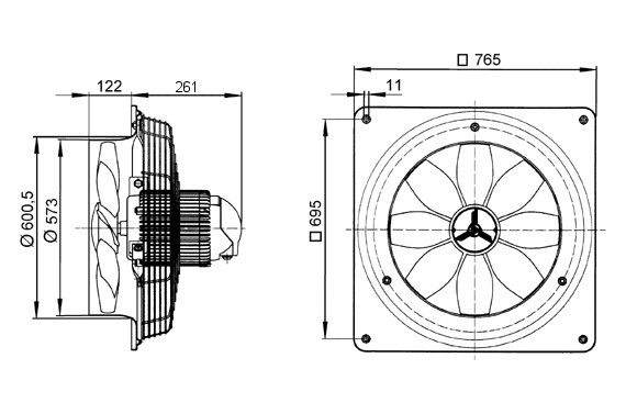 Axial-Wandventilator DZQ 56/4 B