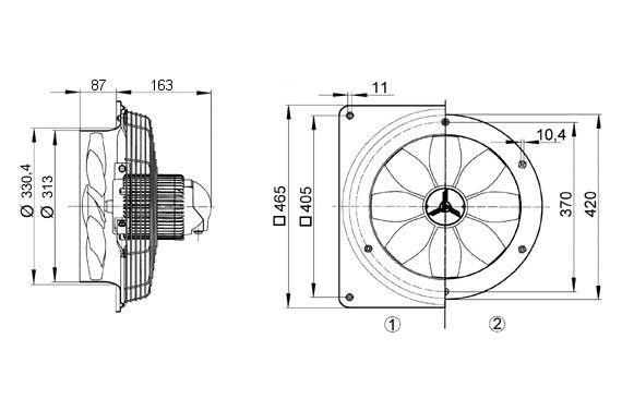 Axial-Wandventilator DZS 30/4 B