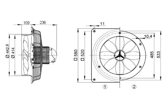 Axial-Wandventilator DZS 40/2 B