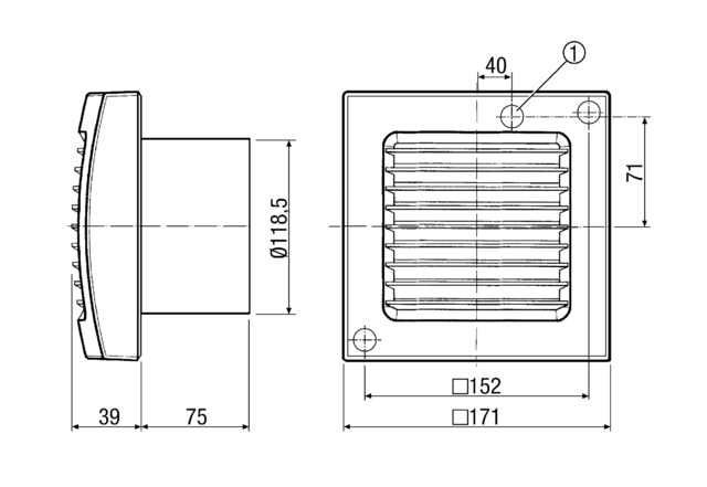Ventilator,Lichtsteuerung ECA 120 F
