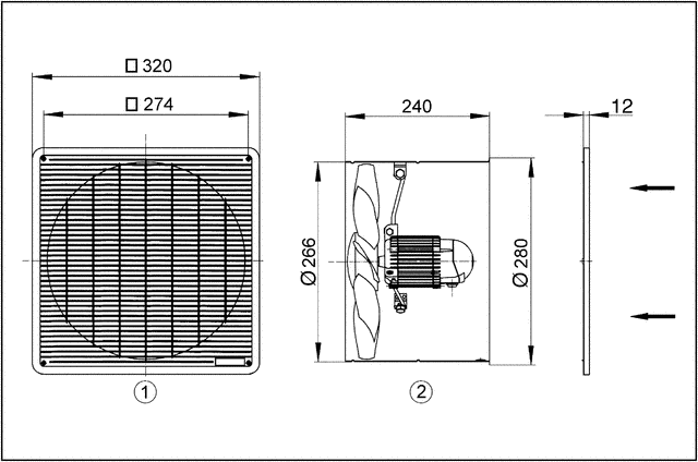 Wandeinbau-Ventilator EZF 25/4 E