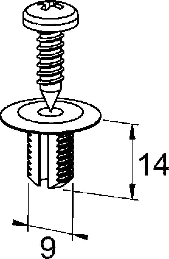 Deckelhaltebefestigung DFUB 5.5X19 E4