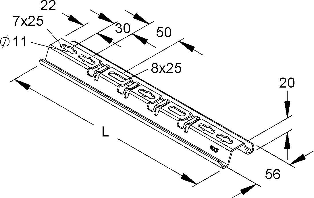 Gitterrinnen-Tragwinkel GTTWDL 600 S