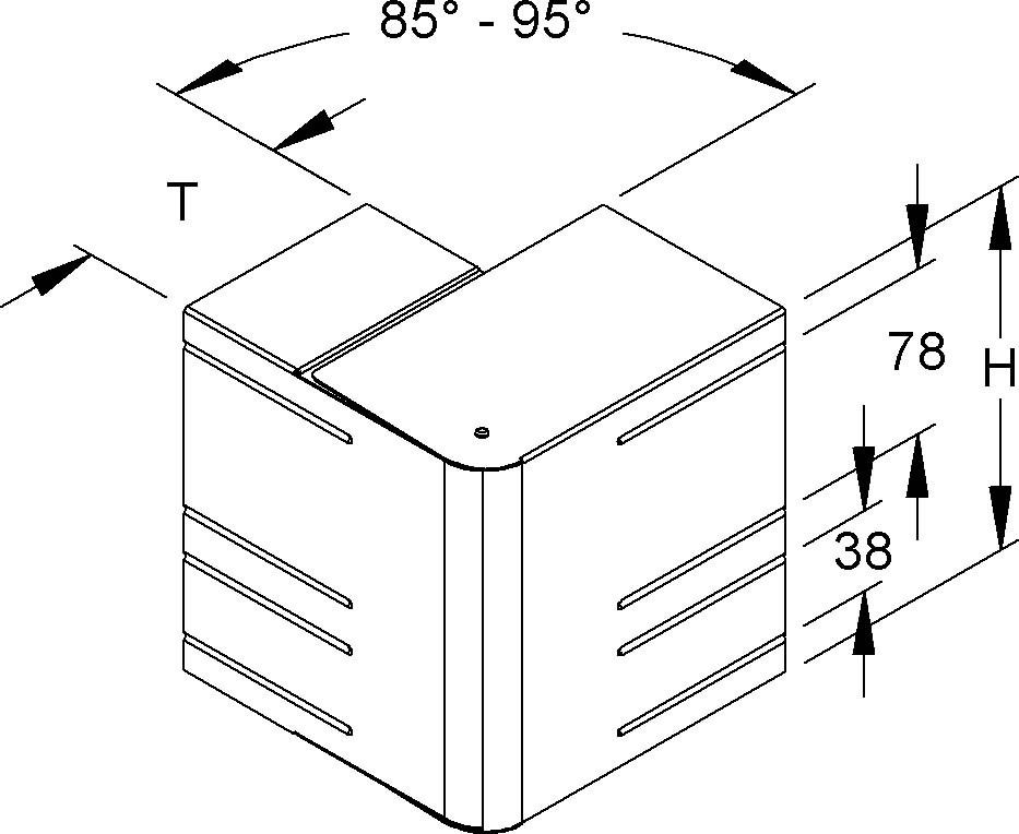 GK-Außeneck 90Gr. DKAV 170-78T100 L