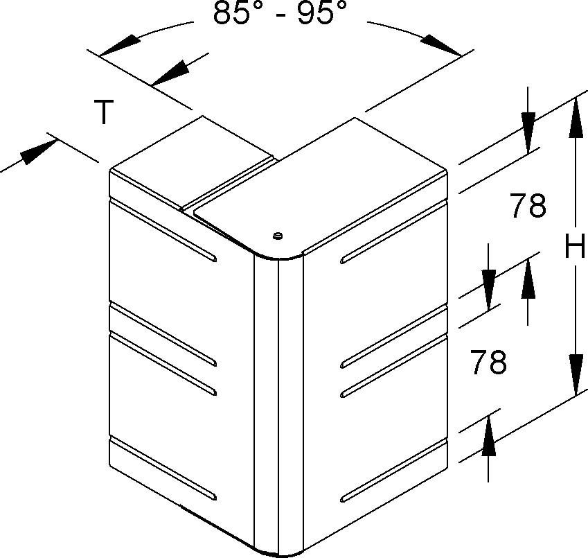 GK-Außeneck 90Gr. DKAV 220-78T80 S